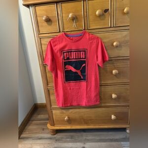 Red Puma Short Sleeve Tee. Size Boys Large!